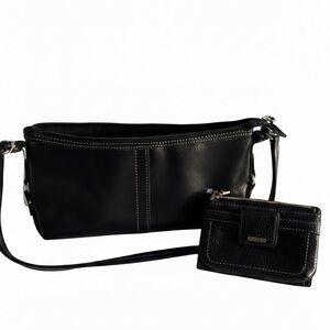 Fossil Relic Black Leather Handbag and Wallet - NWOT